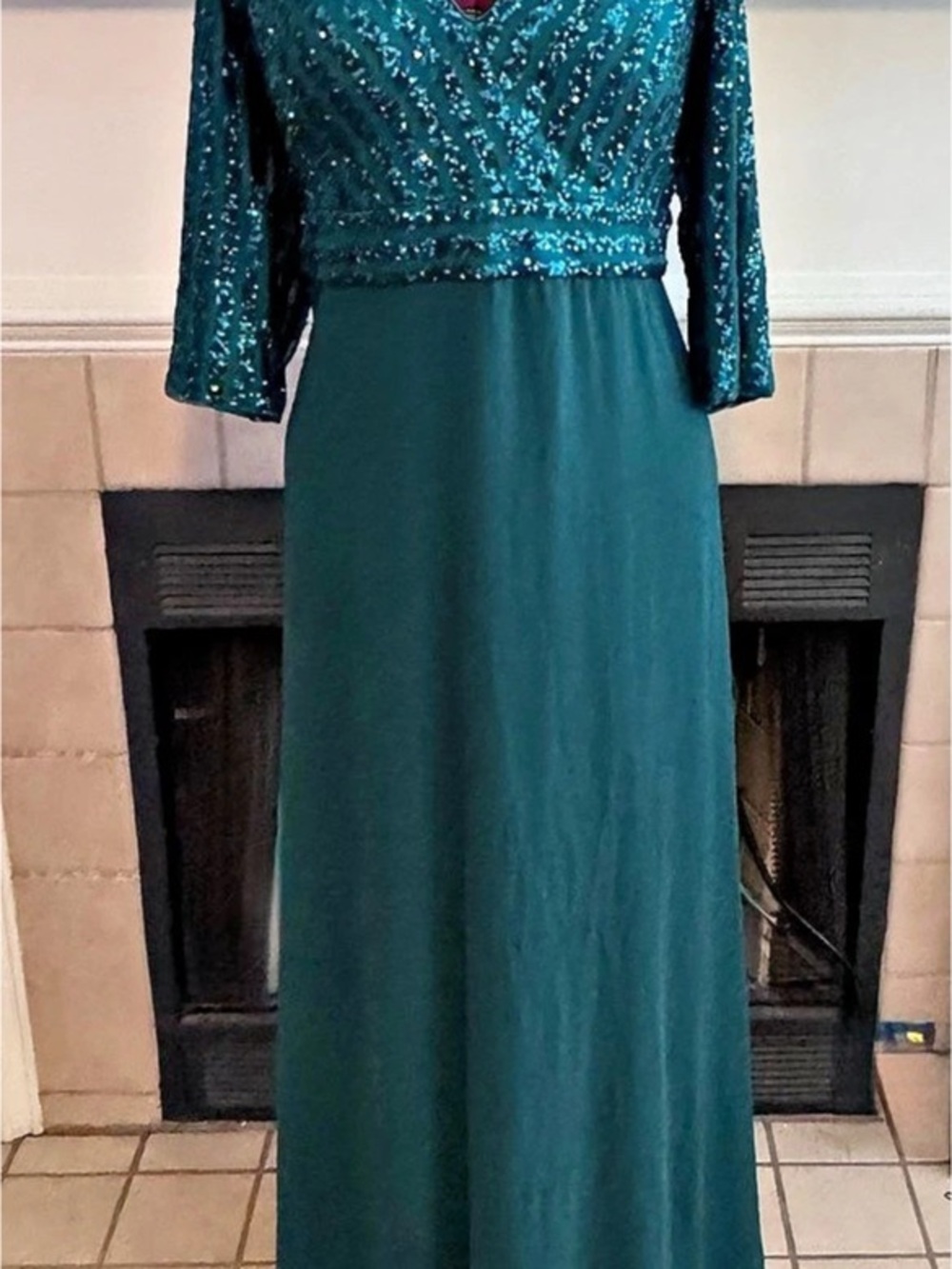Ever Pretty Green Evening/Formal Dress with Green Sequined Bodice